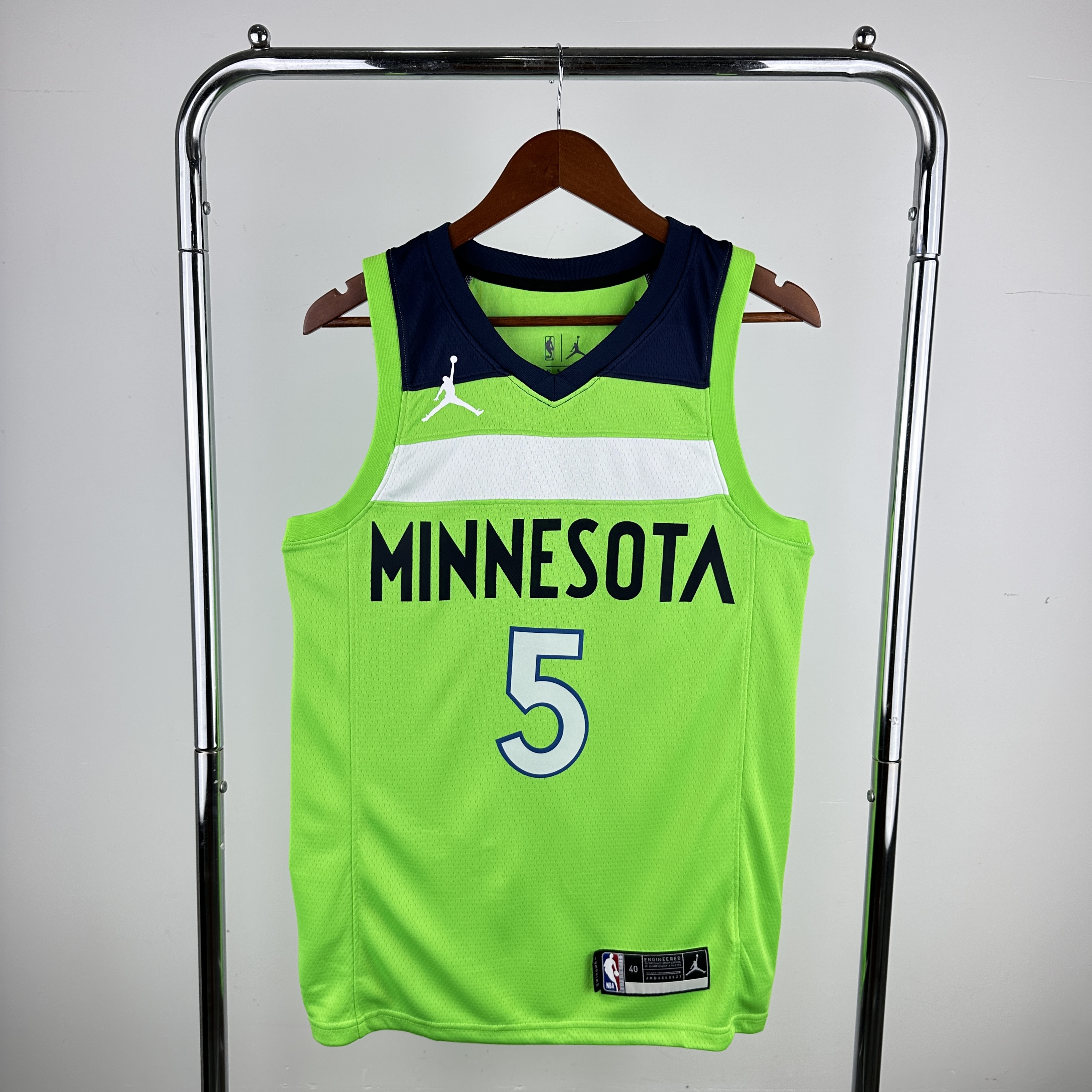 Men Minnesota Timberwolves #5 Edwards fluorescent green 2024 NBA Jersey